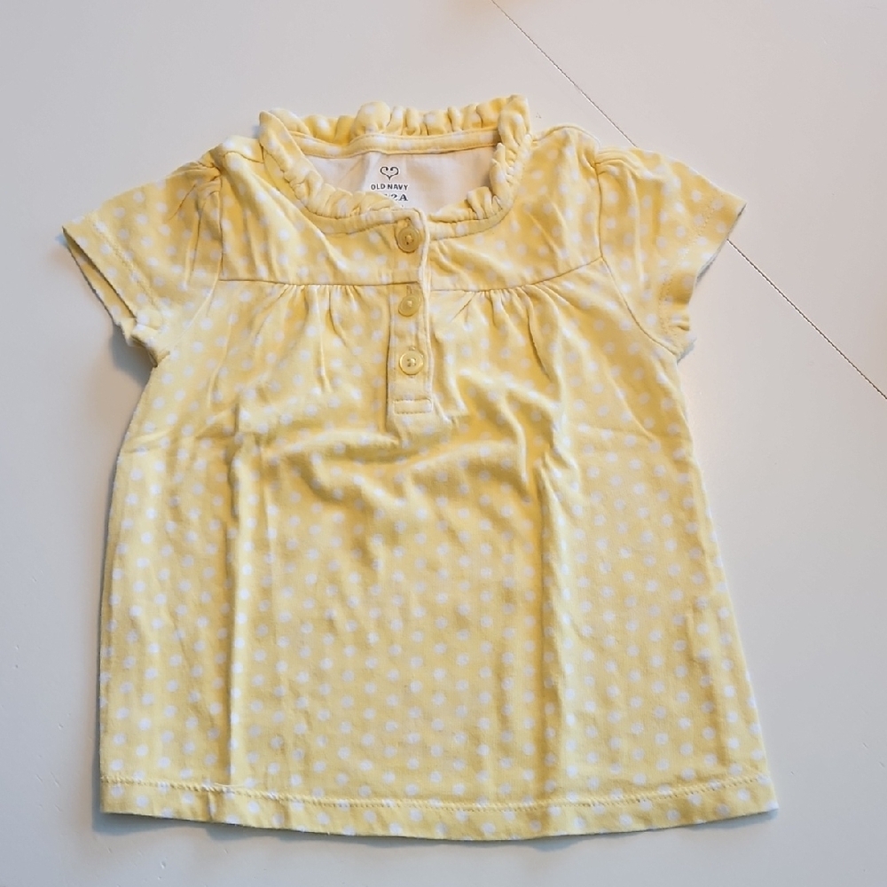 Old Navy Yellow and White Button Down Shirt